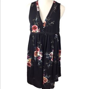 Umgee Babydoll Sundress Floral Sleeveless Boho Size Large